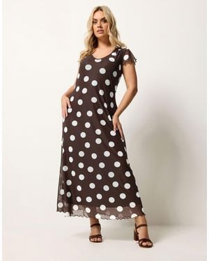 Yours Clothing Polka Dot Maxi Dress - White