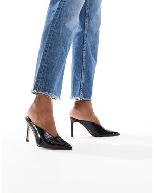 SEQWL Petunia High Vamp Heeled Mules - Blue
