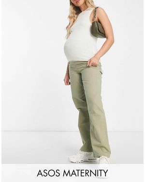 ASOS Maternity Minimal Cargo Trousers - White