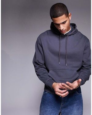 ASOS Sudadera Gris Carbón Básica Extragrande Con Capucha De - Azul
