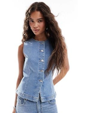 Miss Selfridge Denim Waistcoat - Blue