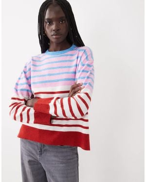 ASOS Pullover mit rundhalsausschnitt und streifen - Rot