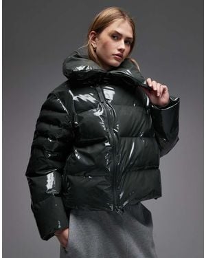 Rains 17230 Alta Waterproof Short Puffer Jacket - Grey