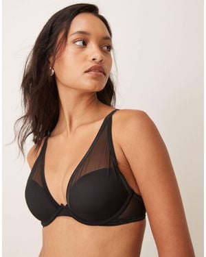 Calvin Klein – shapewear – push-up-bh aus netzstoff - Schwarz