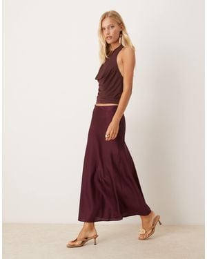 Vila Satin Maxi Skirt - Purple