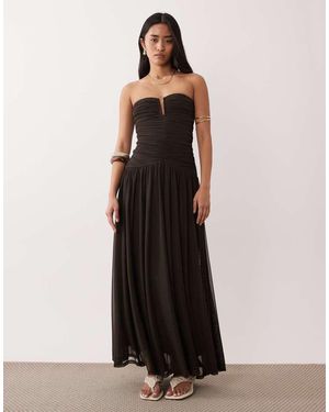 Nia Abbott Kinney Bandeau Floaty Midaxi Dress - Black