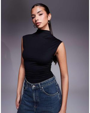 GOOD AMERICAN Weightless Sculpting Sleeveless High Neck Bodysuit - Blue