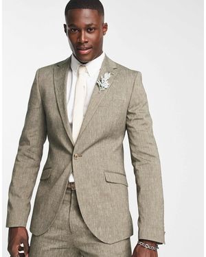 Shelby and Sons Wooten Slim Fit Linen Blazer - Natural