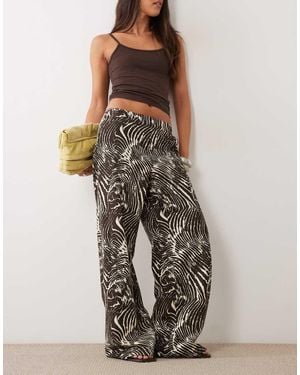 ASOS Broek Met Lage Taille En Rechte Pijpen Met Zebra Print - Meerkleurig
