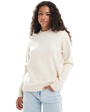 Threadbare Jersey Blanco Hueso Extragrande Con Cuello Redondo De