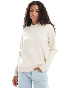 Threadbare Oversized Trui Met Ronde Hals - Wit
