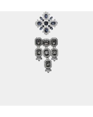 Stradivarius Set Of 2 Jewel Brooches - White
