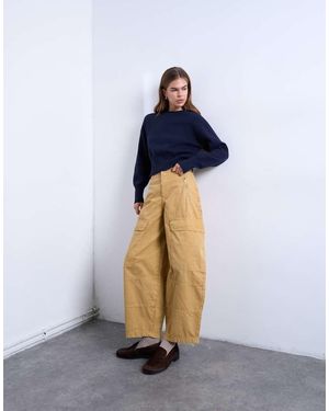 TOPSHOP Balloon Cargo Trouser With Zip And Pocket Details - Blue