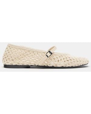 Pull&Bear Mesh Ballerinas - Natural