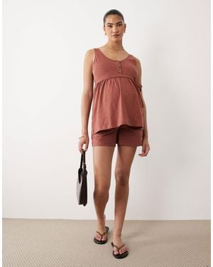 Mama.licious Mamalicious Maternity Under The Bump Shorts - Red