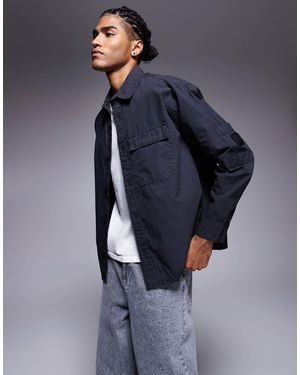 River Island Tech Over Shirt - Blue