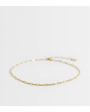ASOS Asos Design Curve Waterproof Stainless Steel Anklet With Paper-Chain Design - White