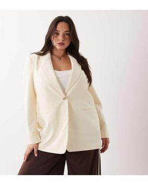 ASOS Curve Tailored Relaxed Blazer - Natural