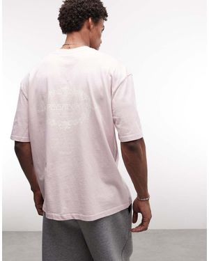 PEGADOR Reine Oversized Graphic T-shirt With Back Print - Pink