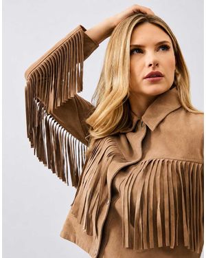 Bolongaro Trevor Real Suede Nora Fringe Jacket - Brown