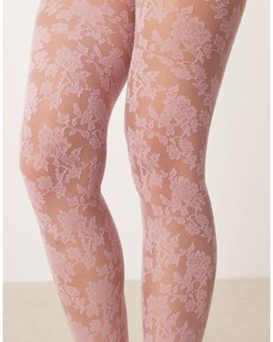 ASOS Floral Lace Tights - Pink