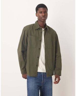 SELECTED 100% Cotton Overshirt With Pockets - Natural