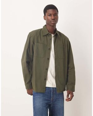 SELECTED 100% Cotton Overshirt With Pockets - Natural
