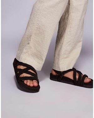 ASOS Cross Strap Rope Sandals - Brown