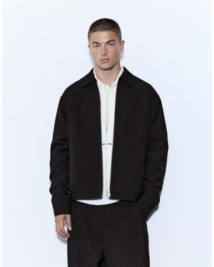 Pull&Bear Basic Giacca Con Zip Nera - Nero