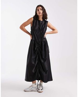Collusion Multi Channel Satin Maxi Dress - Black