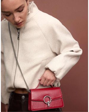 Stradivarius Crossbody Bag With A Round Clasp - Red