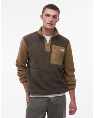 The North Face Yumiori 1/4 Zip Colourblock Fleece - Brown