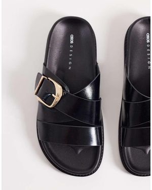 ASOS Freeway Double Strap Slides - Black