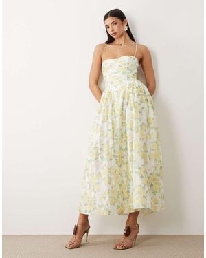 Bardot Estie Cotton Cami Corset Detail Maxi Dress - Natural