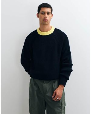 ASOS Oversized Crew Neck Ringer Jumper - Blue