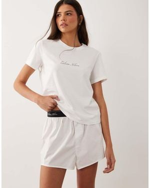 Calvin Klein Set Met T-Shirt En Short - Wit