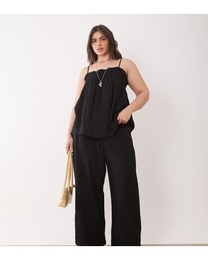 Nobody's Child Linen Tie Waist Casual Trouser Co-ord - Black
