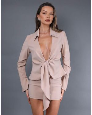SIMMI Delphine Tailored Mini Skirt - Natural