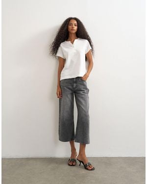 TOPSHOP Lockere cropped-jeans mit mittlerer leibhöhe - Schwarz