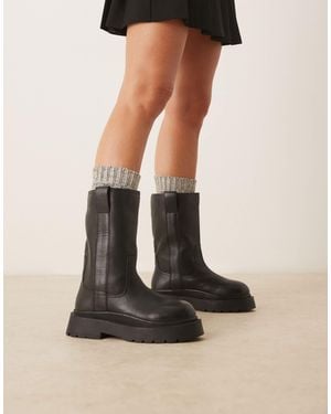 ASOS Coast Chunky Pull On Boots - Black