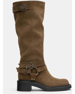 Pull&Bear – bikerstiefel - Braun