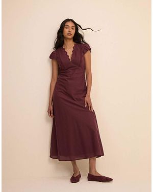 Nobody's Child Lace Trim Susie Midi Dress - Purple