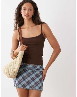Cotton On Low Rise Mesh Mini Skirt - Blue
