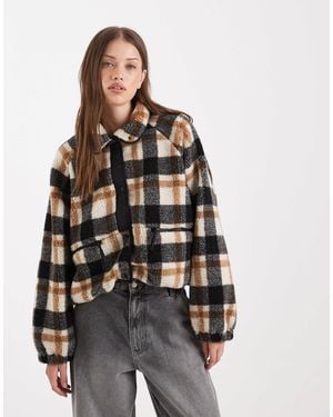 ONLY Collar Details Borg Jacket - Natural