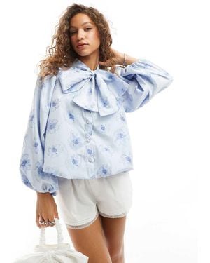 Sister Jane Dream Floral Embellished Oversized Top - Blue