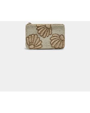 Stradivarius Large Beaded Purse - White