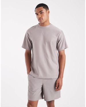 Only & Sons Plisse Pull On Short Co-ord - Gray