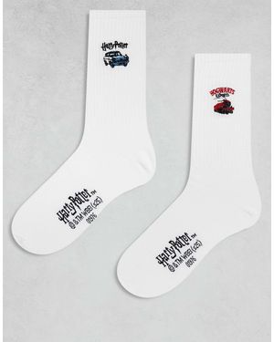 ASOS 2 Pack Socks With Harry Potter Graphic - White