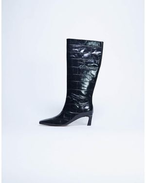 TOPSHOP Tanya Point Toe Knee High Boot - Blue