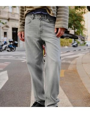 Bershka Tall Straight-Leg Jeans - Grey